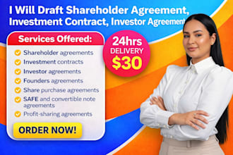 draft shareholder agreement, investment contract, investor agreement