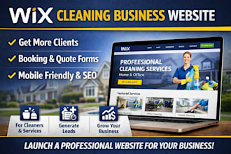 create wix website for cleaning business, janitorial or home services