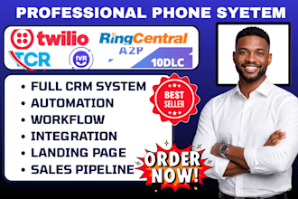 setup ringcentral phone system a2p 10dlc call center tcr ivr twiilo registration