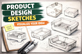 create product design sketch and concept for your idea or startup