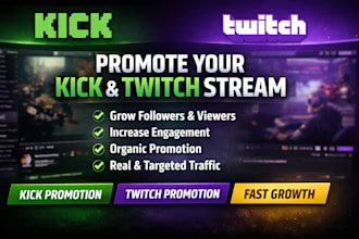 do organic kick and twitch promotion twitch affiliated twitch or kick partner