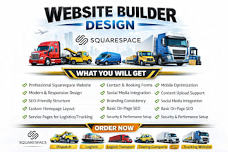 design squarespace dispatch logistic transport  towing company trucking website