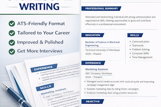 write or improve your CV and resume