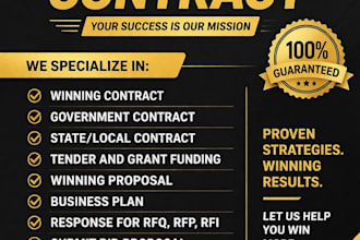 help you win government contracts with rfp rfq bid proposals grant proposal oss