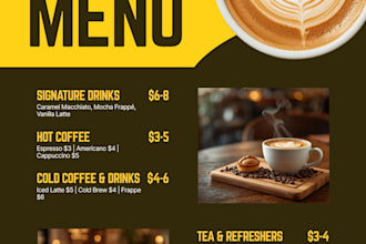 design creative and elegant menu card for restaurant or cafe