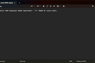 write sql queries,  and create database