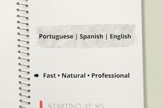 translate and proofread portuguese and spanish texts