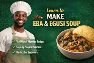 teach you how to make eba ,egusi soup