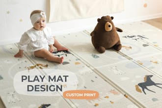 create trendy illustration for baby play mat