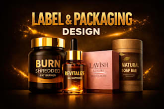 design minimalist cosmetics label and supplement packaging for brands