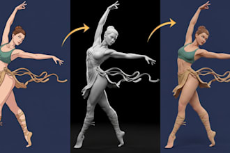 convert 2d character to 3d model for game animation image to 3d printing blender