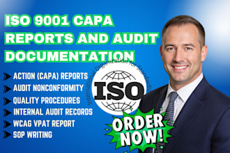 provide iso 9001 capa, corrective action and audit support