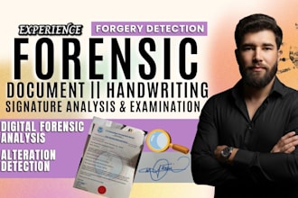 do forensic document and signature analysis, company forensic report writing