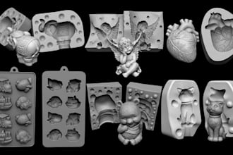 do 3d silicone mold resin casting injection mold for prototyping or 3d printing
