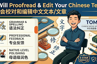 proofread and edit chinese texts or chinese articles