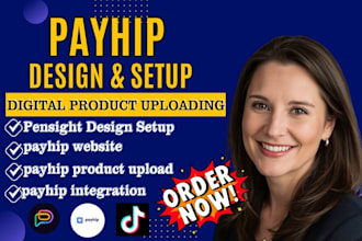 design high converting payhip store website pensight digital product store setup
