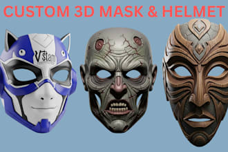 sculpt custom 3d mask design 3d wearable masks 3d cosplay helmet for 3d printing