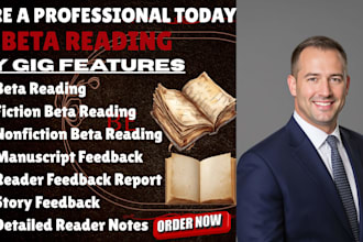 beta read your fiction or nonfiction book with thorough reader feedback