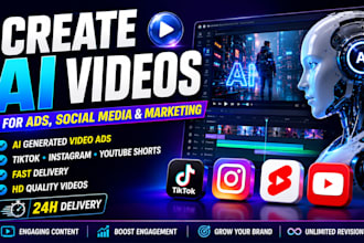 create ai generated videos for ads, socal media and  marketing