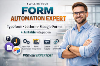 be your typeform, jotform, google form automation, airtable integration expert