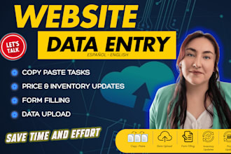 do website data entry, product upload and inventory update