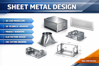 technical drawing dwg dxf design sheet metal part for fabrication in solidworks