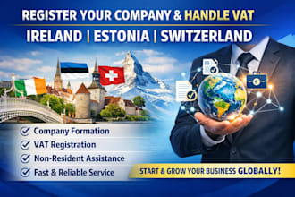 register your company and handle vat in ireland, estonia, or switzerland