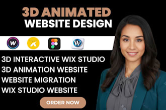 create a 3d interactive website design in wix studio