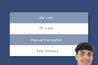 translate english to portuguese and portuguese to english manually