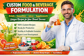 create custom food, drink, smoothie, beverages, juice and supplement formulation