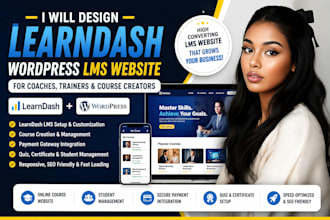 design learndash wordpress website for coaches trainers and course creators