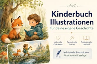 erstelle kinderbuch illustration und aquarell bilderbuch für amazon KDP