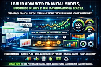 create financial models, business plans and tracking dashboards, excel analysis