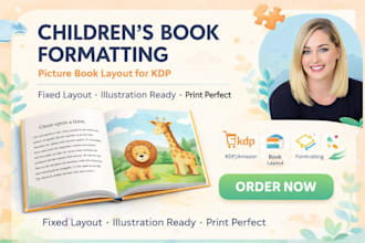 do children book and picture book formatting and layout design for KDP