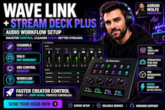 setup wave link and stream deck plus audio workflow