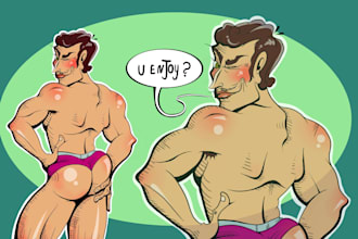 draw gay bara and nsfw art for you