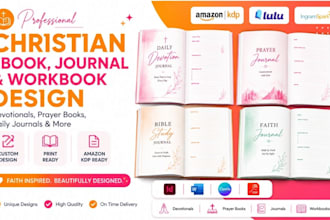 design format christian prayer journal, bible study workbook, devotional planner