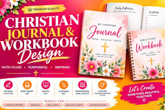 do design christian prayer journal bible study workbook bible vers planner KDP