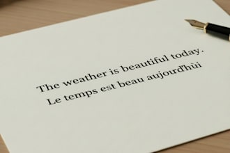 translate english to french and french to english, and write content