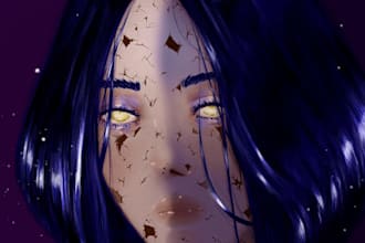 create a detailed semi realistic portrait with emotional and dark aesthetic