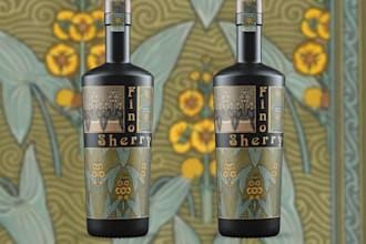 design premium whisky, wine, gin, vodka, rum, tequila, beer label design