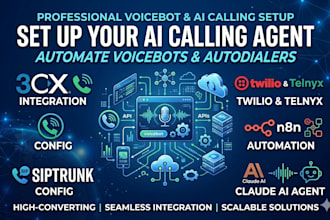 setup calling agent 3cx twilio autodialer voicebot siptrunk telnyx n8n claude ai