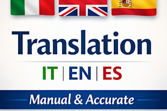 translate english and spanish to italian and vice versa manually