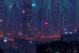 do a cyberpunk futuristic city