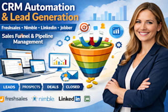 freshsales nimble linkedln pipeline lead gen crm automation sales funnel jobber