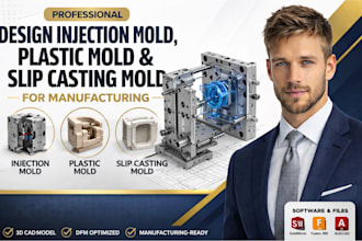 3d mold, injection mold, plastic mold and slip casting mold for manufacturing