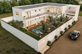 do 3d garden backyard landscape patio deck driveway terrace pool sitting area