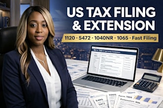 us llc federal tax filing 1120, 5472,1040nr, 1065 and time extension