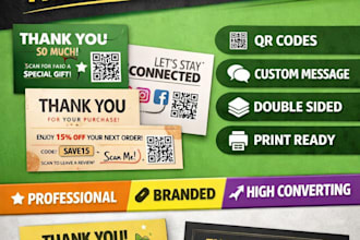 design amazon thank you card, amazon product insert, custom package insert