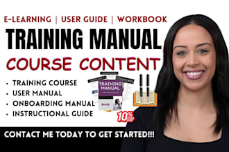 create onboarding training, elearning manual, and training manual